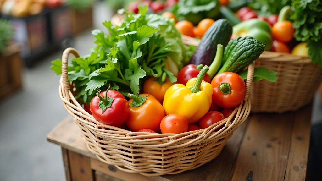 Nákupní taška s čerstvou zeleninou na farmářském trhu, sezónní produkty a rozpočetní nákupy